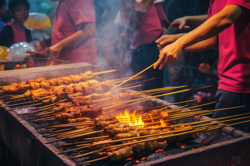 夜市地摊烧烤美食烤肉,高清,摄影图,摄影图片,图片大全,摄影图免费下载